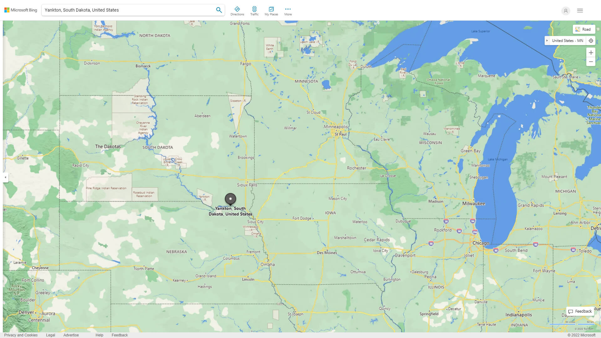 Yankton Map South Dakota